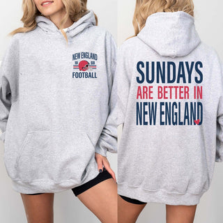 Sundays Are Better In New England Graphic Hoodie - Limeberry Designs