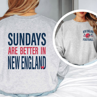 Sundays Are Better In New England Graphic Sweatshirt - Limeberry Designs