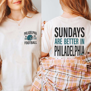 Sundays Are Better In Philadelphia Bella Graphic Tee With Front And Back Design - Limeberry Designs