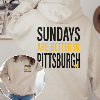 Sundays Are Better In Pittsburgh Graphic Hoodie - Limeberry Designs