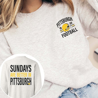 Sundays Are Better In Pittsburgh Graphic Sweatshirt - Limeberry Designs