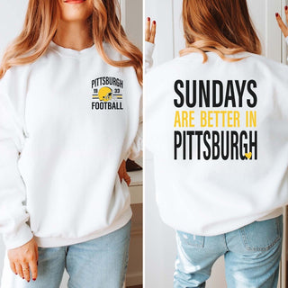 Sundays Are Better In Pittsburgh Graphic Sweatshirt - Limeberry Designs