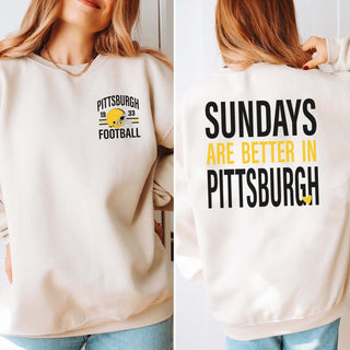 Sundays Are Better In Pittsburgh Graphic Sweatshirt - Limeberry Designs