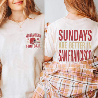 Sundays Are Better In San Francisco Bella Graphic Tee With Front And Back Design - Limeberry Designs