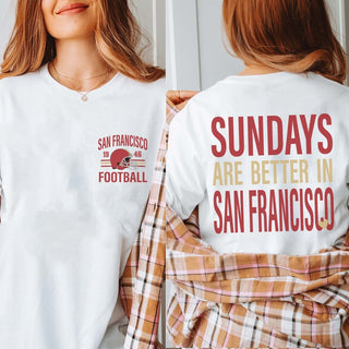 Sundays Are Better In San Francisco Bella Graphic Tee With Front And Back Design - Limeberry Designs