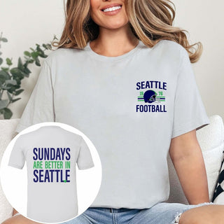 Sundays Are Better In Seattle Bella Graphic Tee With Front And Back Design - Limeberry Designs