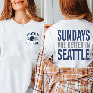 Sundays Are Better In Seattle Bella Graphic Tee With Front And Back Design - Limeberry Designs