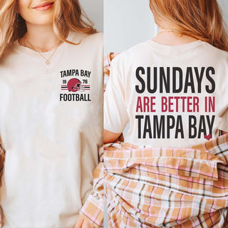 Sundays Are Better In Tampa Bella Graphic Tee With Front And Back Design - Limeberry Designs