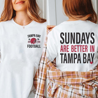 Sundays Are Better In Tampa Bella Graphic Tee With Front And Back Design - Limeberry Designs