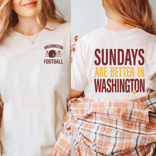 Sundays Are Better In Washington D.C. Bella Graphic Tee With Front And Back Design