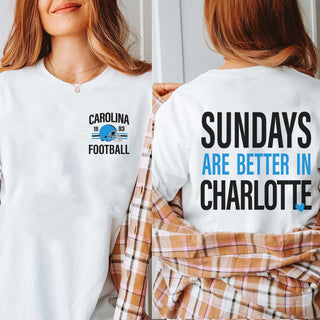 Sundays Are Better In Charlotte Bella Graphic Tee With Front And Back Design