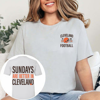 Sundays Are Better In Cleveland Bella Graphic Tee With Front And Back Design