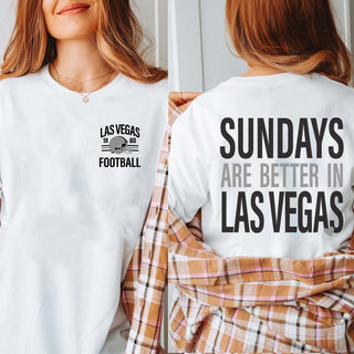Sundays Are Better In Las Vegas Bella Graphic Tee With Front And Back Design