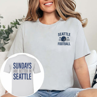 Sundays Are Better In Seattle Bella Graphic Tee With Front And Back Design