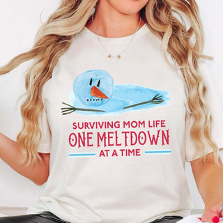 Surviving Mom Life One Meltdown At A Time Bella Graphic Tee - Limeberry Designs