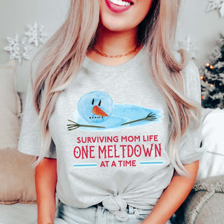 Surviving Mom Life One Meltdown At A Time Bella Graphic Tee - Limeberry Designs