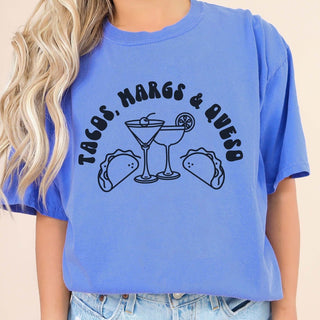 Tacos Margs Queso Comfort Color Wholesale Tee - Quick Shipping - Limeberry Designs