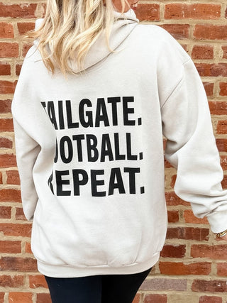 Tailgate Football Repeat Front Back Print Hoodie - Limeberry Designs