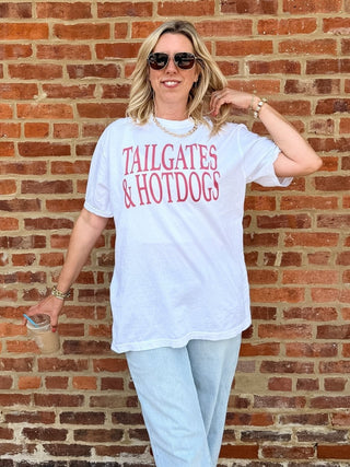 Tailgates and Hotdogs Comfort Color Tee - Limeberry Designs