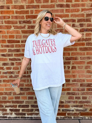 Tailgates and Hotdogs Comfort Color Tee - Limeberry Designs