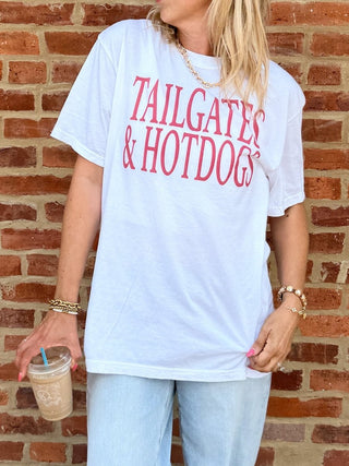 Tailgates and Hotdogs Comfort Color Tee - Limeberry Designs