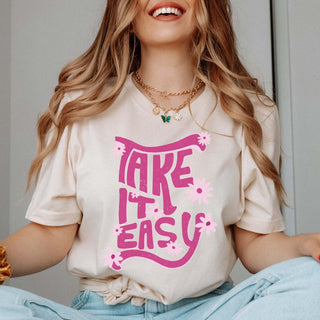 Take It Easy Pink Daisy Tee - Limeberry Designs