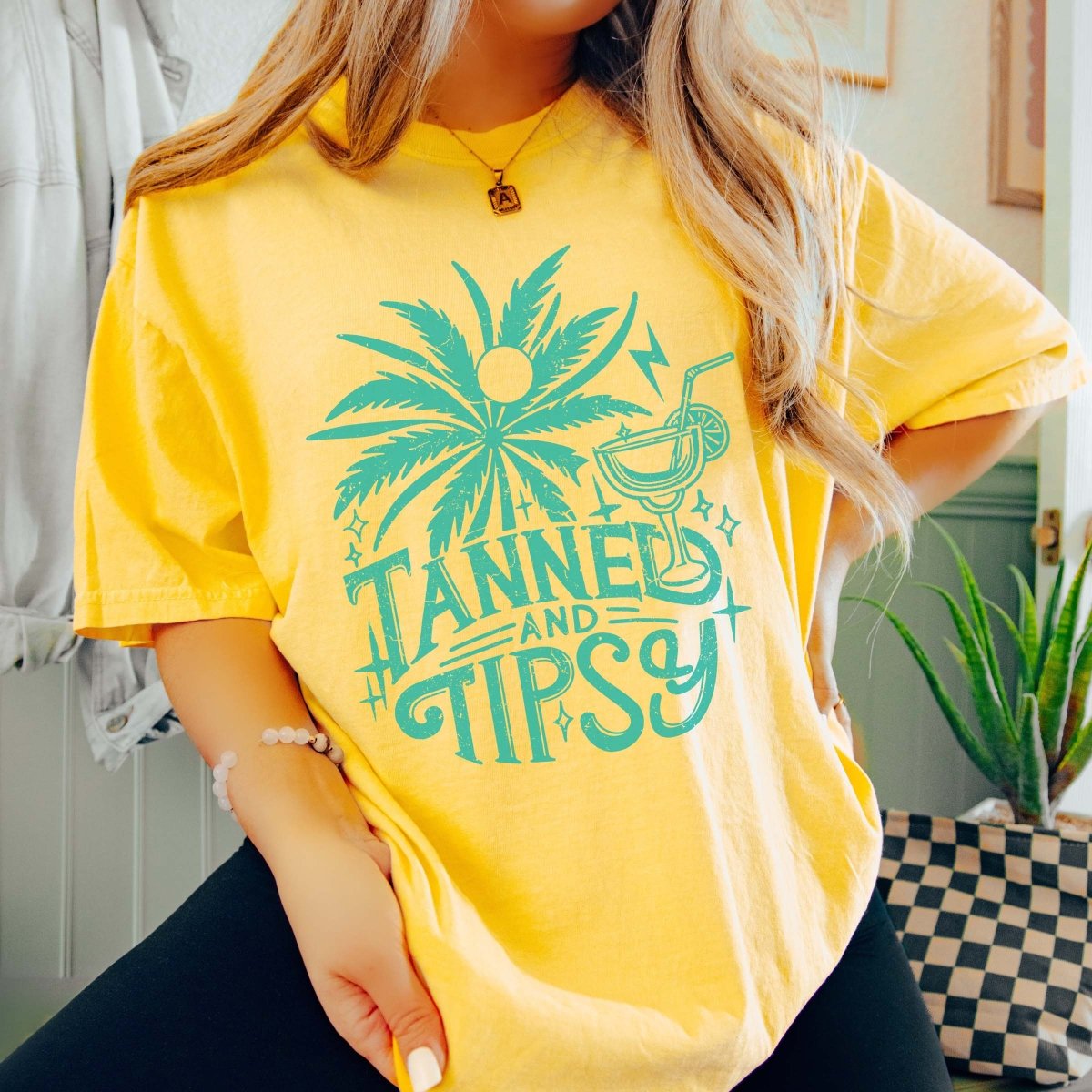 Tanned And Tipsy Comfort Color Tee - Limeberry Designs