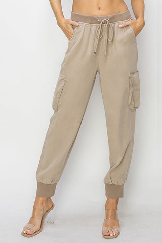 Taupe High Rise Haven Joggers - Limeberry Designs