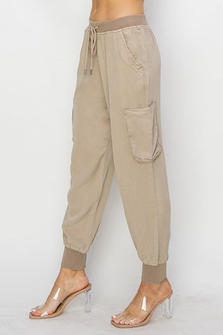 Taupe High Rise Haven Joggers - Limeberry Designs
