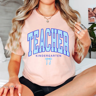 Teacher Bow Grade Level Bella Graphic Tee - Limeberry Designs