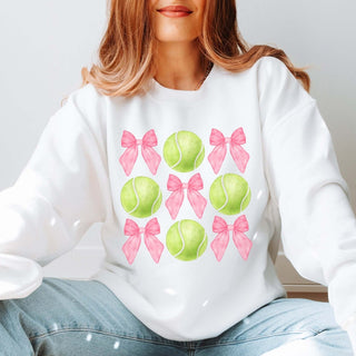 Tennis And Bows Collage Sweatshirt - Trendy Item - Limeberry Designs