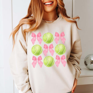 Tennis And Bows Collage Sweatshirt - Trendy Item - Limeberry Designs