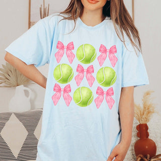 Tennis And Bows Collage Tee - Fast Shipping - Limeberry Designs