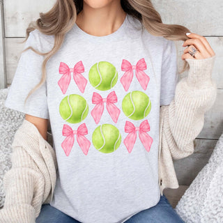 Tennis And Bows Collage Tee - Fast Shipping - Limeberry Designs