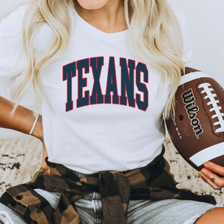 Texans Collegiate Letter Bella Graphic Tee - Limeberry Designs