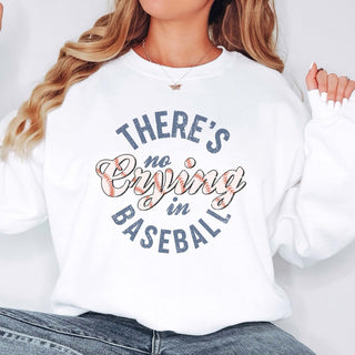 There's No Crying In Baseball Stitching Wholesale Sweatshirt - Fast Shipping - Limeberry Designs