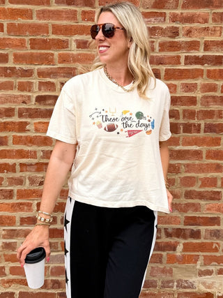 These Are the Days Football Boxy Comfort Color Tee - Limeberry Designs