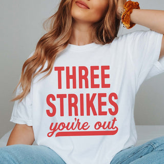 Three Strikes You're Out Comfort Color Graphic Tee - Limeberry Designs