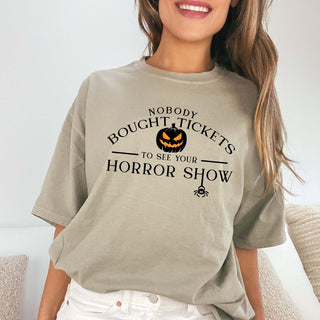 Tickets to your Horror Show Comfort Colors Wholesale Graphic Tee - Limeberry Designs