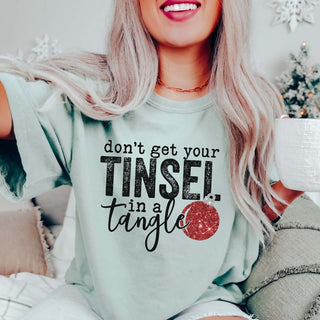 Tinsel In A Tangle Comfort Color Graphic Tee - Limeberry Designs