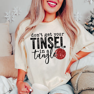 Tinsel In A Tangle Comfort Color Graphic Tee - Limeberry Designs