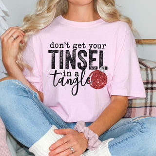 Tinsel In A Tangle Comfort Color Graphic Tee - Limeberry Designs