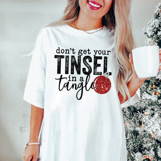 Tinsel In A Tangle Comfort Color Graphic Tee - Limeberry Designs