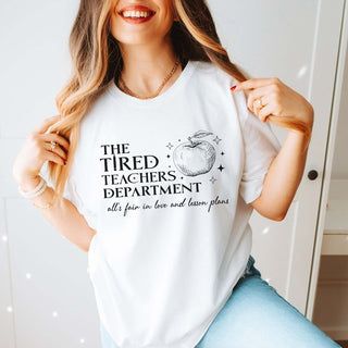 Tired Teachers Department Bella Graphic Tee - Limeberry Designs