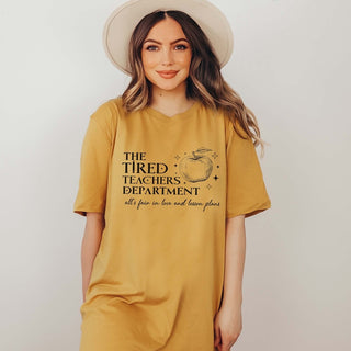 Tired Teachers Department Bella Graphic Tee - Limeberry Designs