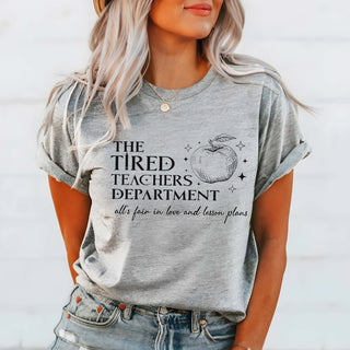 Tired Teachers Department Bella Graphic Tee - Limeberry Designs