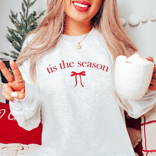 Tis the Season Red Bow Graphic Sweatshirt - Limeberry Designs