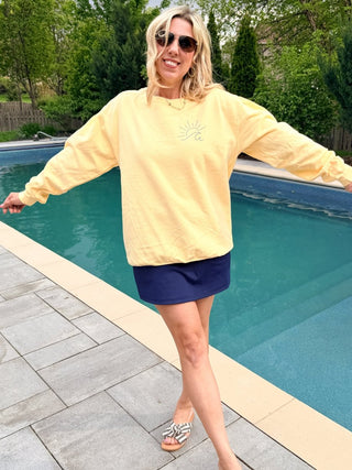 Travel Beach Repeat Comfort Color Crew Sweatshirt Front & Back Design - Limeberry Designs
