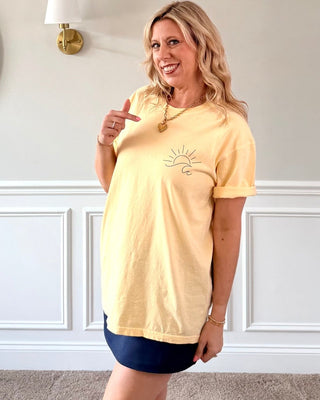 Travel Beach Repeat Graphic Comfort Color Tee Front & Back Design - Limeberry Designs