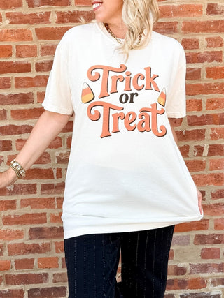 Trick Or Treat Candy Corn Comfort Color Tee - Limeberry Designs